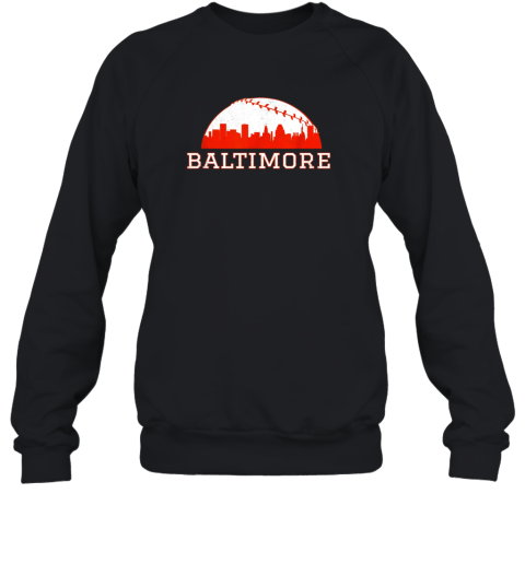 Vintage Downtown Baltimore MD Baseball Skyline Sweatshirt