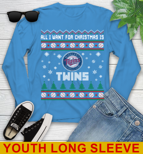 MLB All I Want For Christmas Is Minnesota Twins Baseball Sports 124