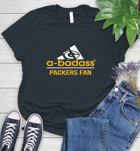 NFL A Badass Green Bay Packers Fan Adidas Football Sports Women's T-Shirt 8