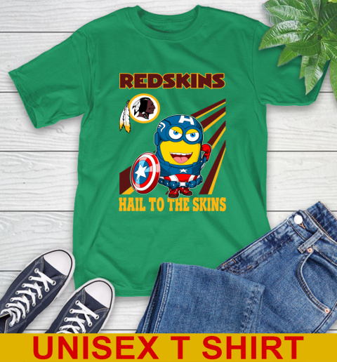 NFL Football Washington Redskins Captain America Marvel Avengers Minion Hail To The Skín Shirt T-Shirt 7