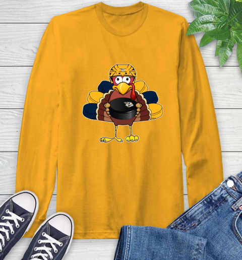 Nashville Predators Turkey Thanksgiving Day Long Sleeve T-Shirt 3