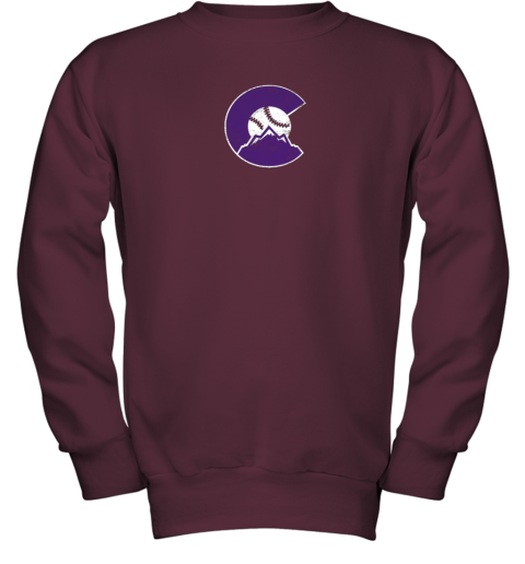 baqw colorado rocky mountain baseball sports team youth sweatshirt 47 front maroon