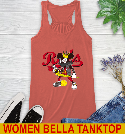 Cincinnati Reds MLB Baseball Mickey Peace Sign Sports Racerback Tank 4
