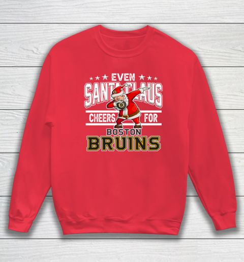 Boston Bruins Even Santa Claus Cheers For Christmas NHL Sweatshirt 7
