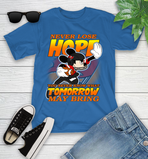 Tampa Bay Buccaneers NFL Football Mickey Disney Never Lose Hope Youth T-Shirt 12