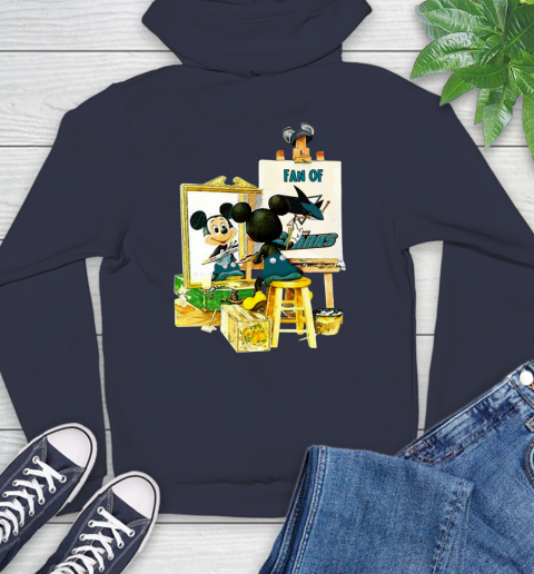 NHL Hockey San Jose Sharks Mickey Drawing Shirt 15