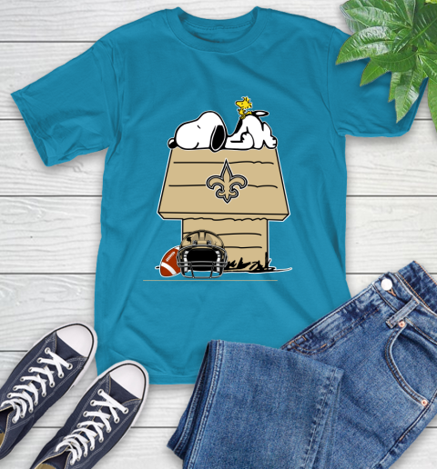New Orleans Saints NFL Football Snoopy Woodstock The Peanuts Movie T-Shirt 8