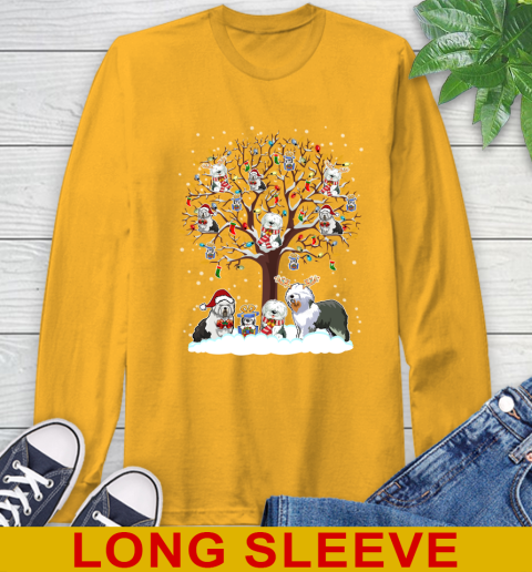 Old english Sheep dog dog pet lover light christmas tree shirt 56