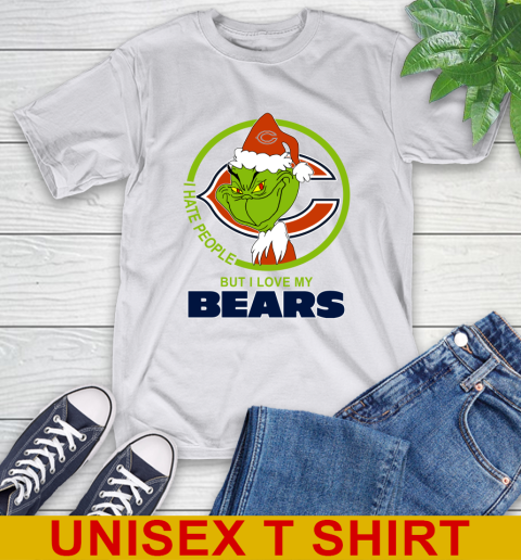 Chicago Bears NFL Christmas Grinch I Hate People But I Love My Favorite Football Team T-Shirt 12