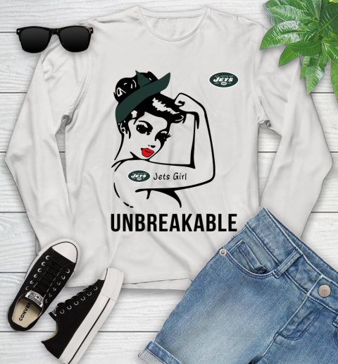 NFL New York Jets Girl Unbreakable Football Sports Youth Long Sleeve