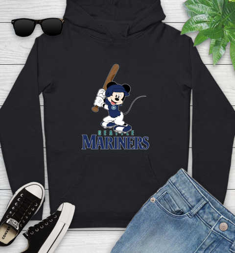 MLB Baseball Seattle Mariners Cheerful Mickey Mouse Shirt Youth Hoodie