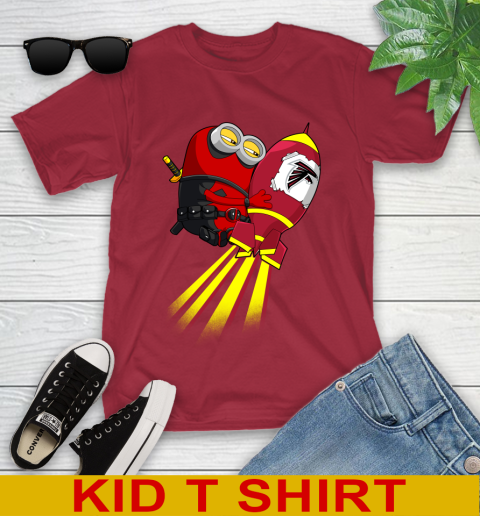 NFL Football Atlanta Falcons Deadpool Minion Marvel Shirt Youth T-Shirt 12