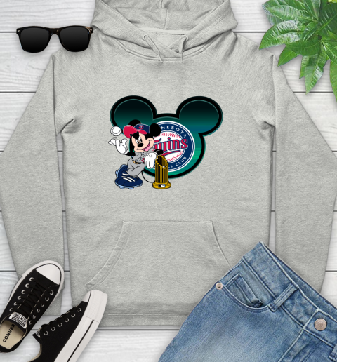 MLB Minnesota Twins The Commissioner's Trophy Mickey Mouse Disney Youth Hoodie