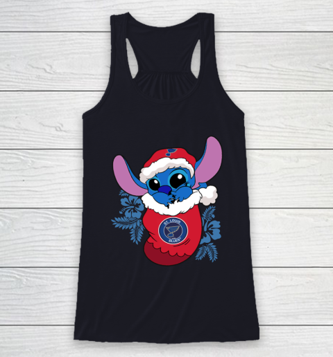 St.Louis Blues Christmas Stitch In The Sock Funny Disney NHL Racerback Tank 8