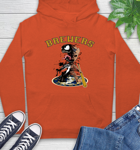 MLB Milwaukee Brewers Baseball Venom Groot Guardians Of The Galaxy Hoodie 5