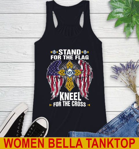 MLB Baseball Tampa Bay Rays Stand For Flag Kneel For The Cross Shirt Racerback Tank 8