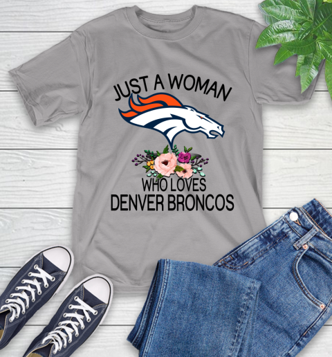 NFL Just A Woman Who Loves Denver Broncos Football Sports T-Shirt 4