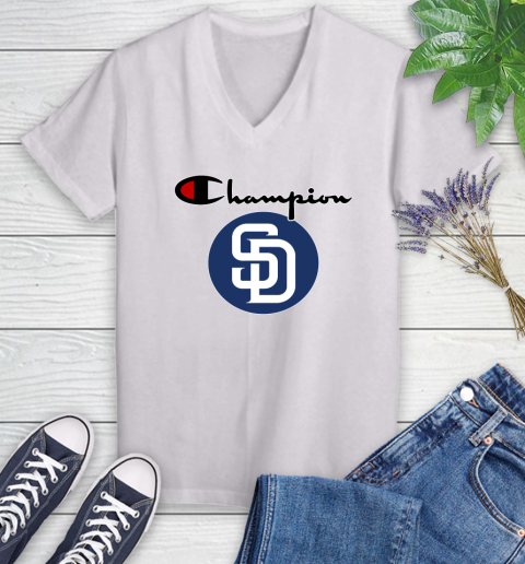 MLB Baseball San Diego Padres Champion Shirt Women's V-Neck T-Shirt