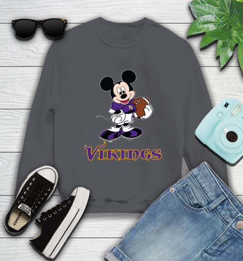 NFL Football Minnesota Vikings Cheerful Mickey Mouse Shirt Sweatshirt 6