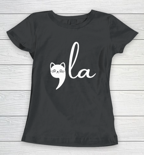 Cat Comma La Kamala Harris For President 2024 Election Women's T-Shirt