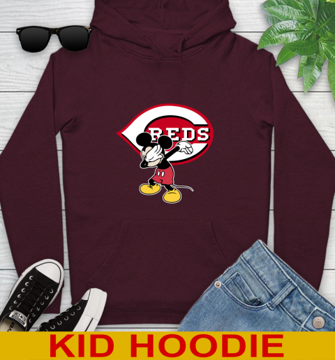 Cincinnati Reds MLB Baseball Dabbing Mickey Disney Sports Youth Hoodie 7
