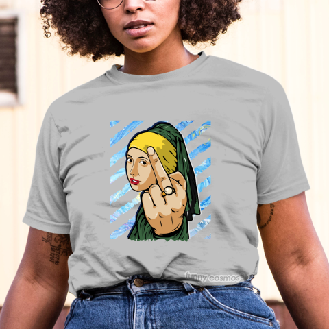 Air Jordan 5 Oregon Matching Sneaker Tshirt The Girl With The Pearl Earing Middle Fingle Green and Black Jordan Tshirt