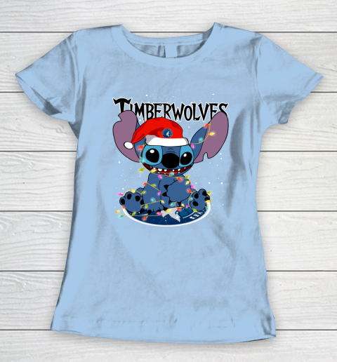 Minnesota Timberwolves NBA noel stitch Basketball Christmas Women's T-Shirt 4