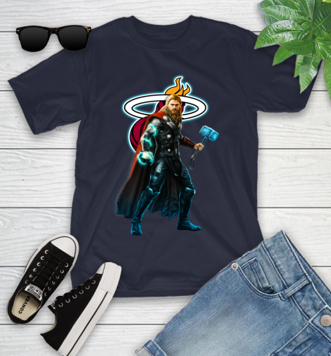 NBA Thor Avengers Endgame Basketball Miami Heat Youth T-Shirt 3