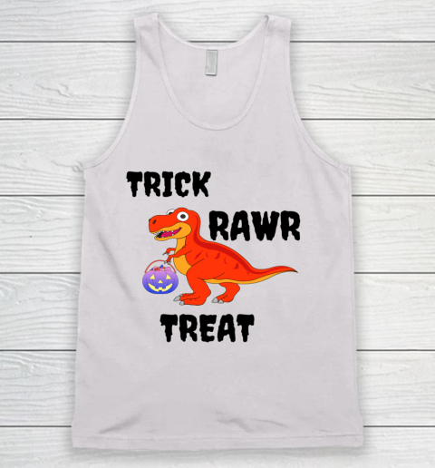 Funny Dinosaur Halloween Trick Rawr Treat Pun Tank Top
