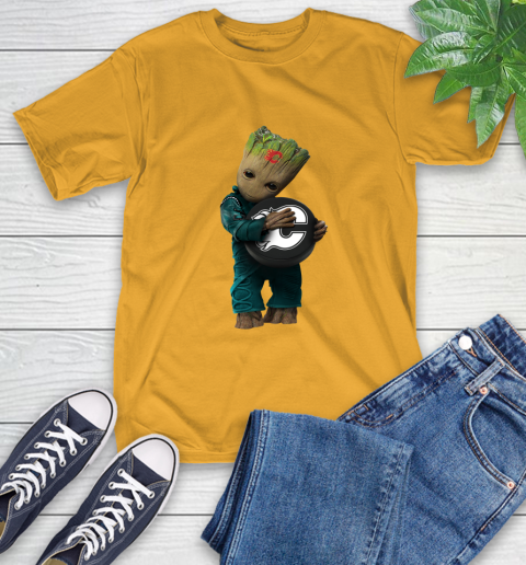 NHL Groot Guardians Of The Galaxy Hockey Sports Calgary Flames T-Shirt 3