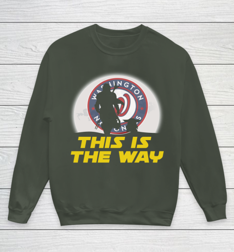 Washington Nationals MLB Baseball Star Wars Yoda And Mandalorian This Is The Way Youth Sweatshirt 8