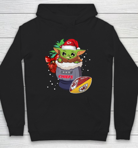Kansas City Chiefs Christmas Baby Yoda Star Wars Funny Happy NFL Hoodie 2