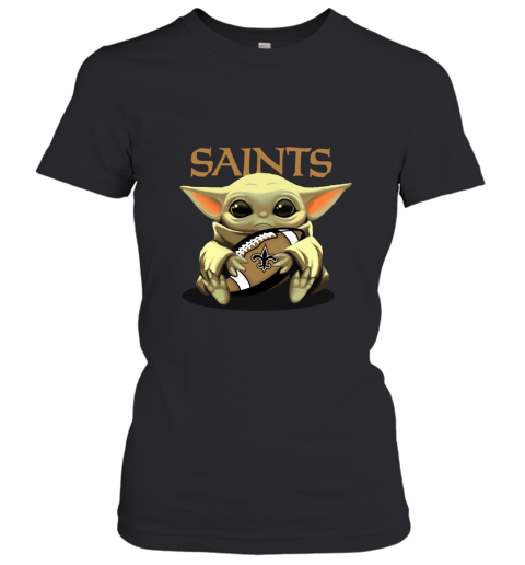 Baby Yoda Loves The New Orleans Saints Star Wars NFL Women's T-Shirt