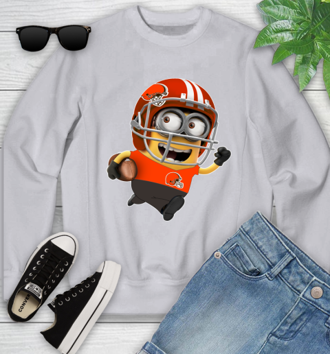 NFL Cleveland Browns Minions Disney Football Sports Youth Sweatshirt 4