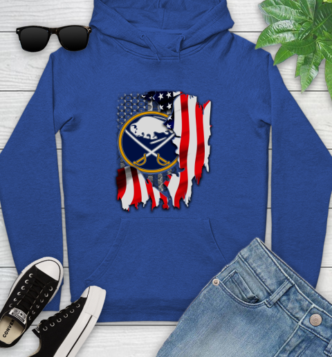 Buffalo Sabres NHL Hockey American Flag Youth Hoodie 11