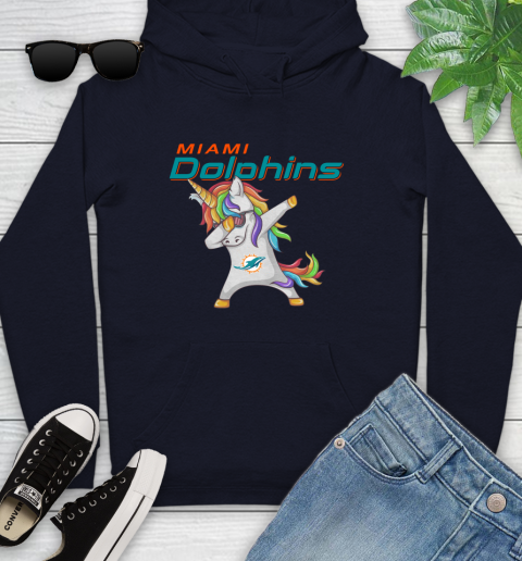 Miami Dolphins NFL Football Funny Unicorn Dabbing Sports Youth