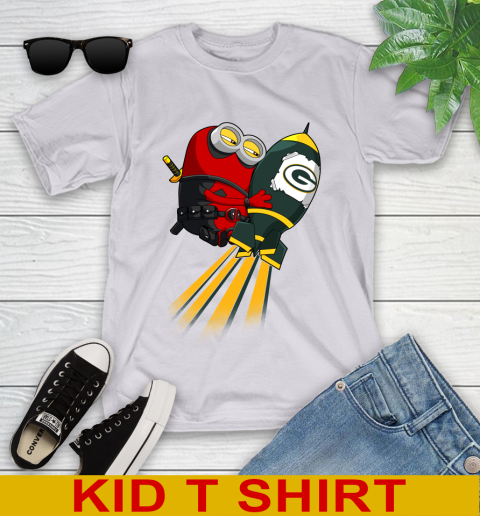 NFL Football Green Bay Packers Deadpool Minion Marvel Shirt Youth T-Shirt 4