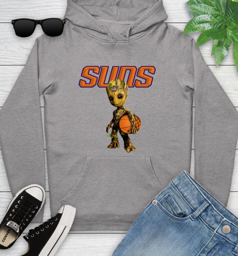 Phoenix Suns NBA Basketball Groot Marvel Guardians Of The Galaxy Youth Hoodie 6
