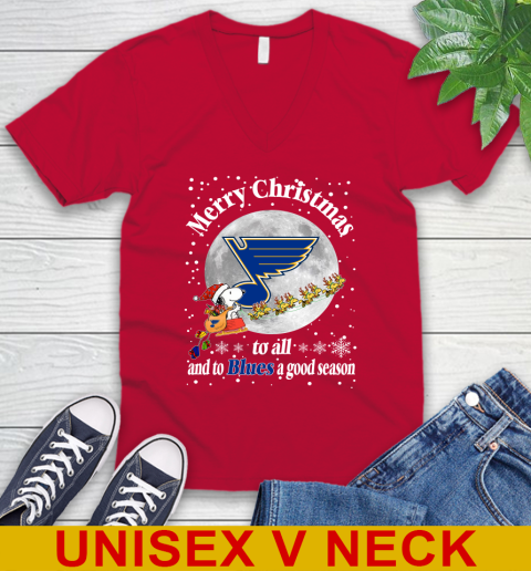 St.Louis Blues Merry Christmas To All And To Blues A Good Season NHL Hockey Sports V-Neck T-Shirt 6