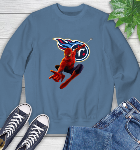 NFL Spider Man Avengers Endgame Football Tennessee Titans Sweatshirt 7