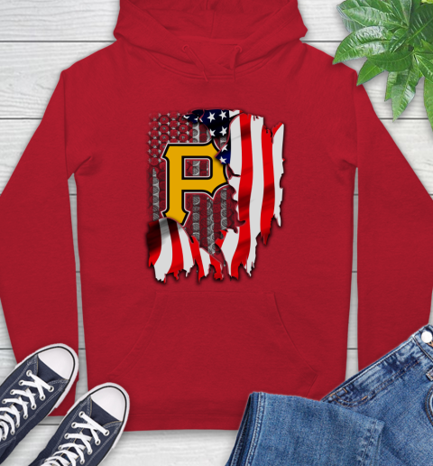 Pittsburgh Pirates MLB Baseball American Flag Hoodie 10