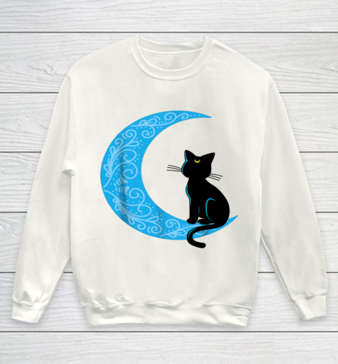 Black Cat Crescent Moon Sailor Mom Youth Sweatshirt