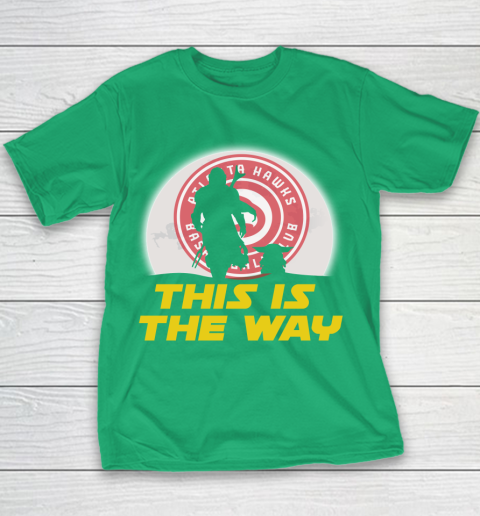 Atlanta Hawks NBA Basketball Star Wars Yoda And Mandalorian This Is The Way Youth T-Shirt 3