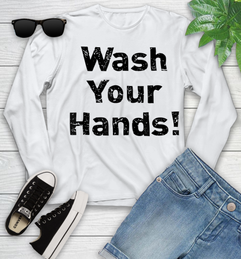 Nurse Shirt Wash Your Hands Distressed Print T Shirt Youth Long Sleeve
