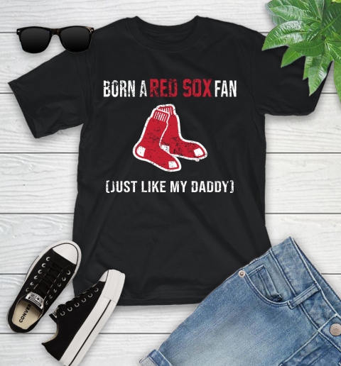 MLB Baseball Boston Red Sox Loyal Fan Just Like My Daddy Shirt Youth T-Shirt