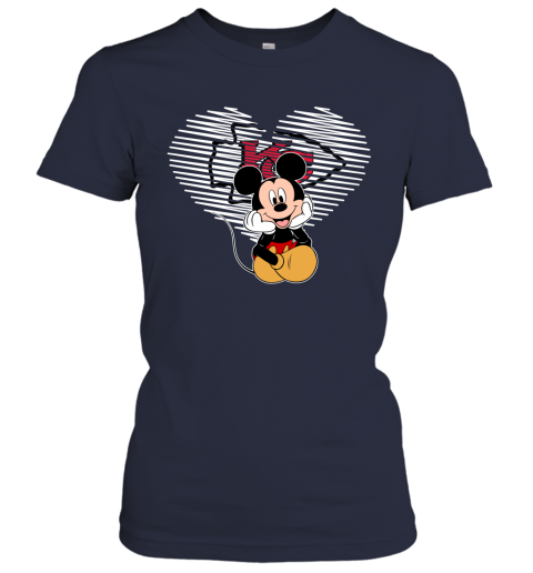 NFL Kansas City Chiefs The Heart Mickey Mouse Disney Football T Shirt Q33NZtXGEPV ladies t shirt 20 95 151514 front navy