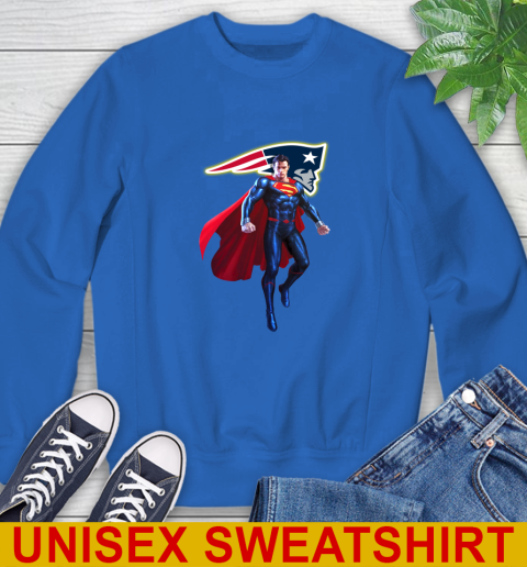 NFL Superman DC Sports Football New England Patriots Sweatshirt 9