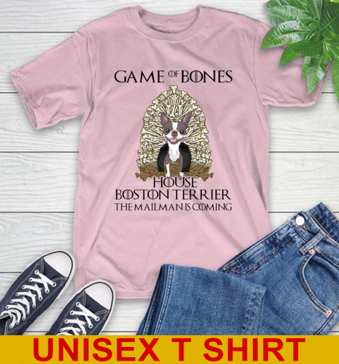Game of bones house boston terrier dog the mailman is coming tshirt 9