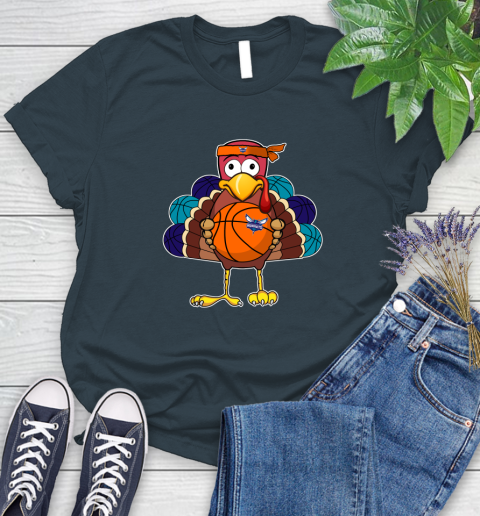Charlotte Hornets Turkey thanksgiving day Women's T-Shirt 8