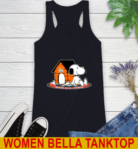 MLB Baseball Miami Marlins Snoopy The Peanuts Movie Shirt Racerback Tank 10